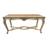 Banc en cannage et bois laqué
