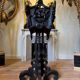 Carved wooden jardinière, Black Forest work, 19th century.