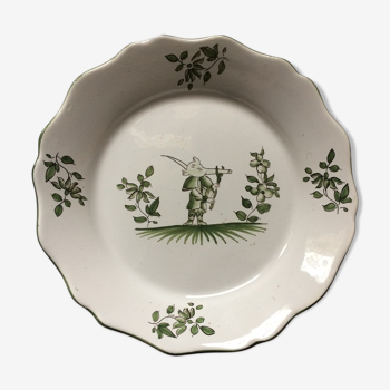 Moustiers antique plate in earthenware
