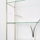 Hollywood Regency glass and chrome library