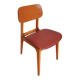Vintage Beech Wood Dining Chair: Red Faux Leather, Made in Yugoslavia