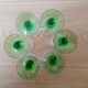 6 verres de liqueur à pied vert