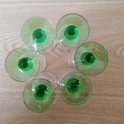 6 verres de liqueur à pied vert