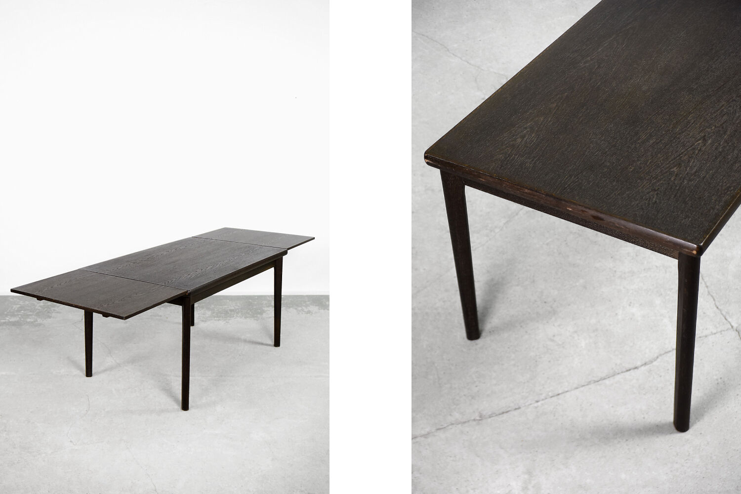 Modern Danish classic vintage mid-century oak folding dining table by AM Møbler, 1960s.