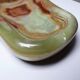 Large green onyx ashtray with free-form bands, vintage Italy, 50s-60s