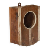 Small old wall display case clock box patina original india