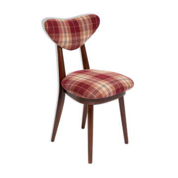 Classic Scottish chair in red burgundy tartan pattern, mid-century, Europe, 1960s.