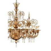 Lively Curls Murano Glass Chandelier in Dark Amber by Simoeng for Simoeng
