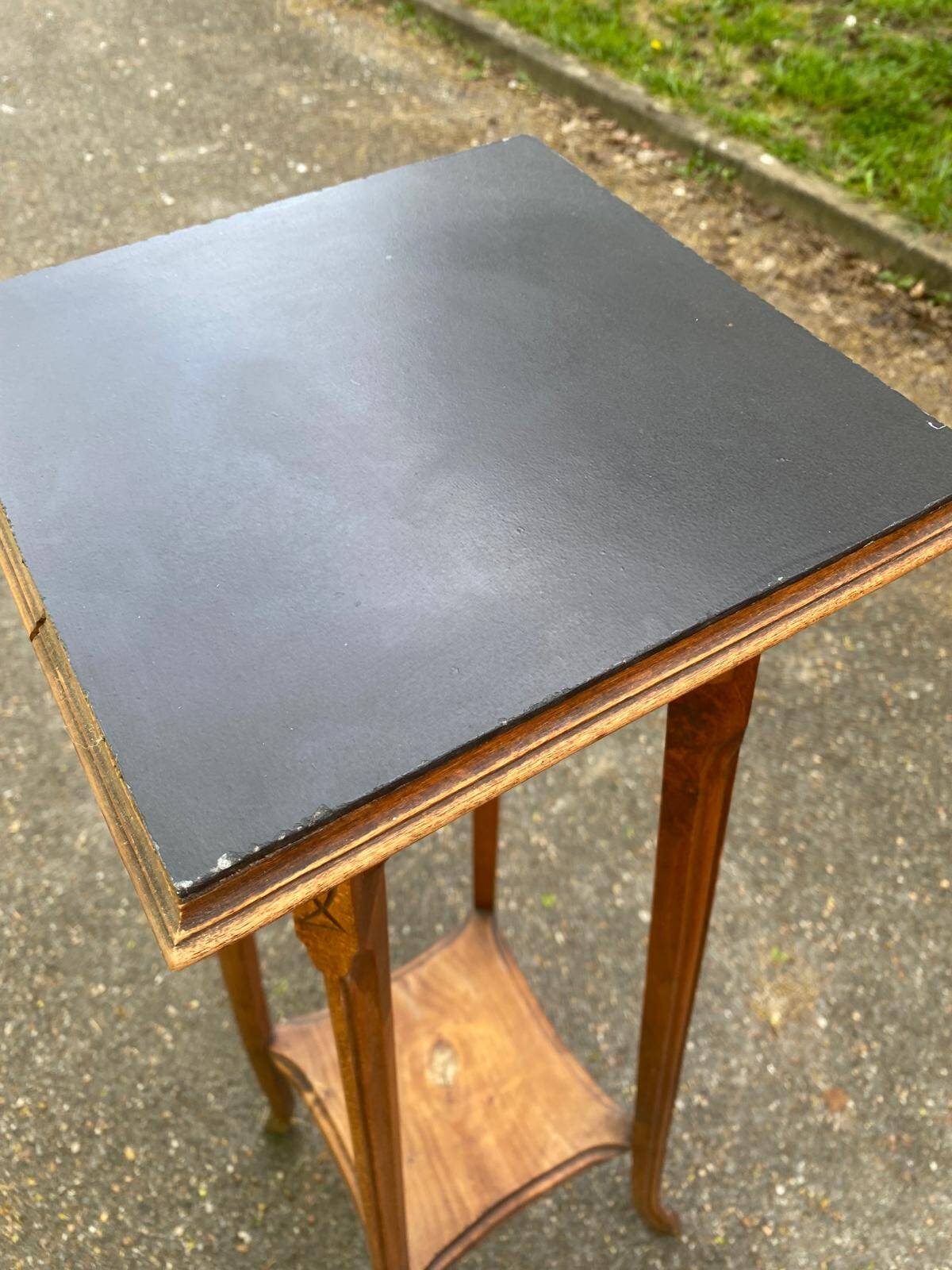 Art Nouveau vintage side table in solid wood