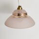 Suspension in pink and gold granite glass, portable lamp