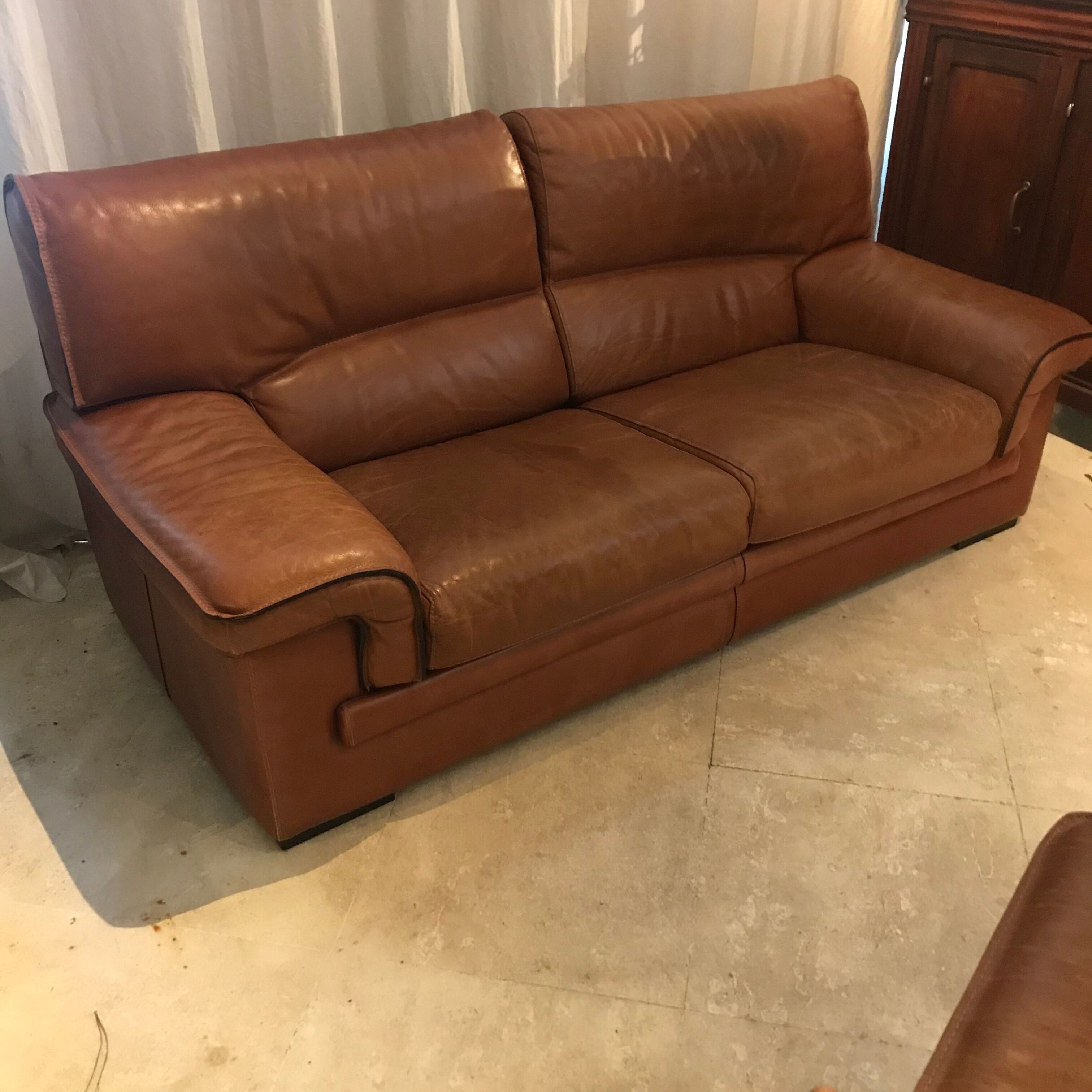 Roche & Bobois leather lounge set