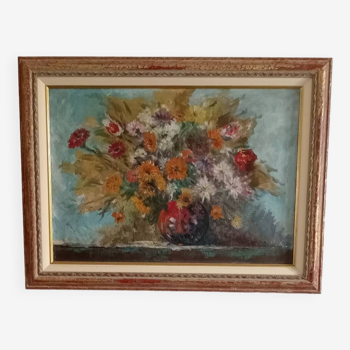 Peinture à l'huile, bouquet