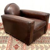 Leather club armchair