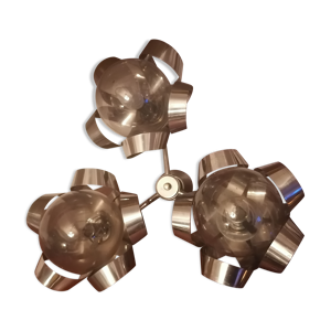 Lustre chrome fleurs