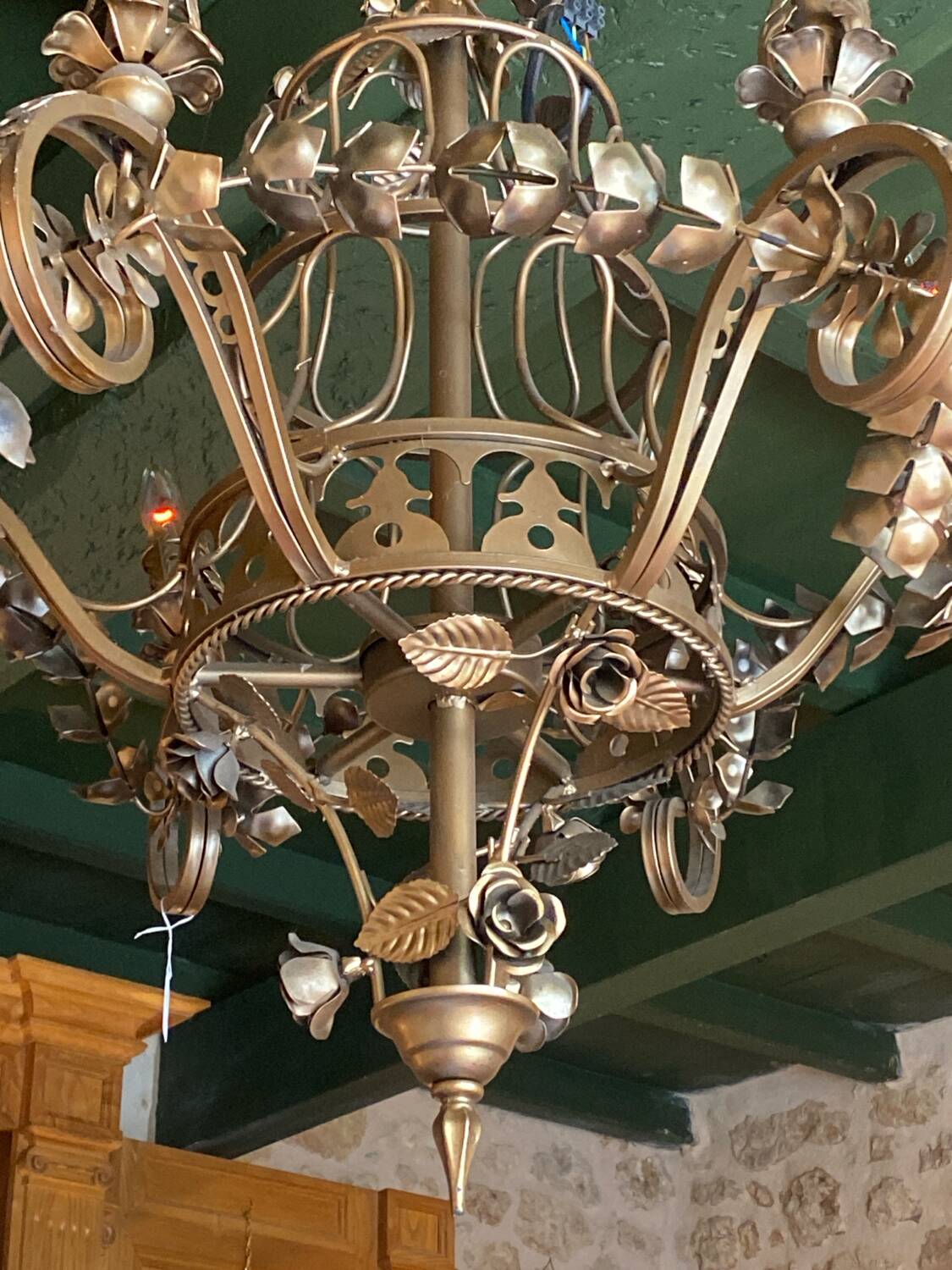 Flower garland chandelier