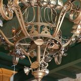 Flower garland chandelier
