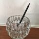 Duo of chiseled glass photophores