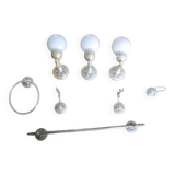 Set of antique silver bathroom elements