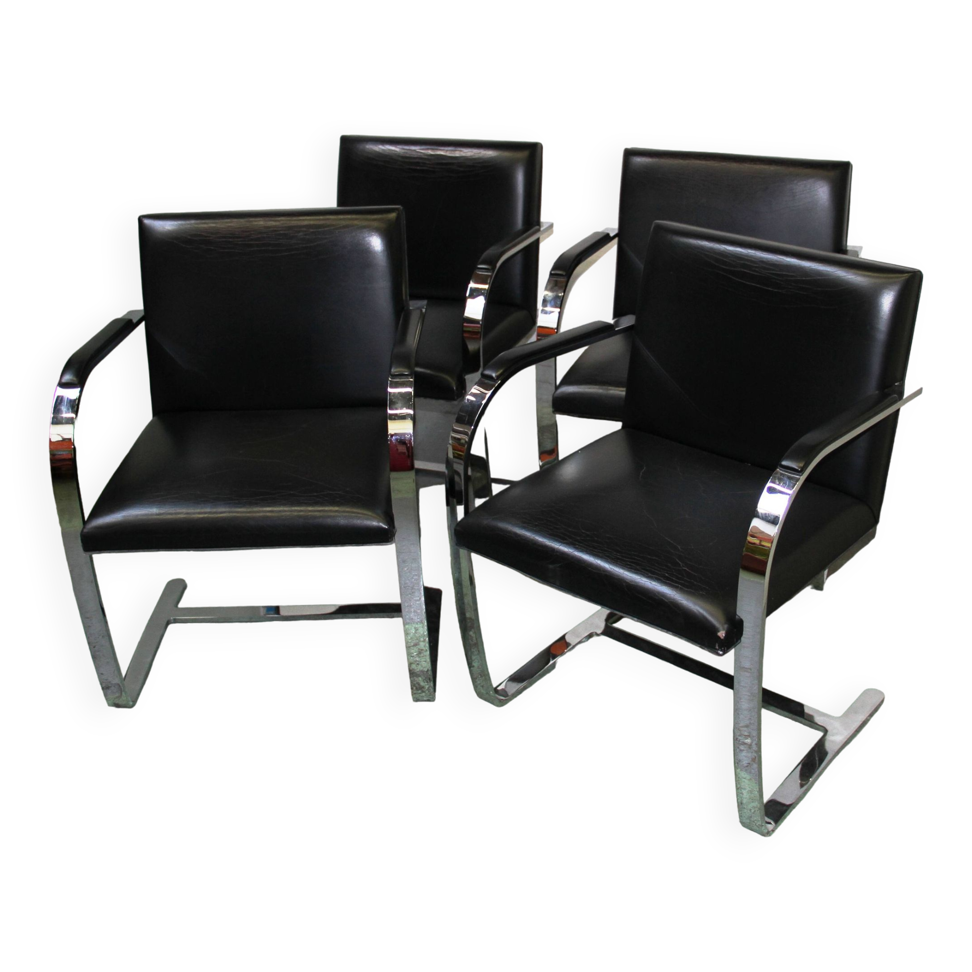 Suite of 4 BRNO armchairs, Mies Van Der Rohe, Knoll