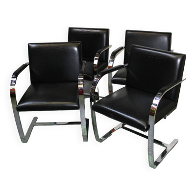 Suite de 4 fauteuils BRNO, Mies Van Der Rohe, Knoll