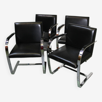 Suite of 4 BRNO armchairs, Mies Van Der Rohe, Knoll