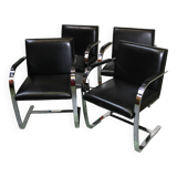 Suite of 4 BRNO armchairs, Mies Van Der Rohe, Knoll