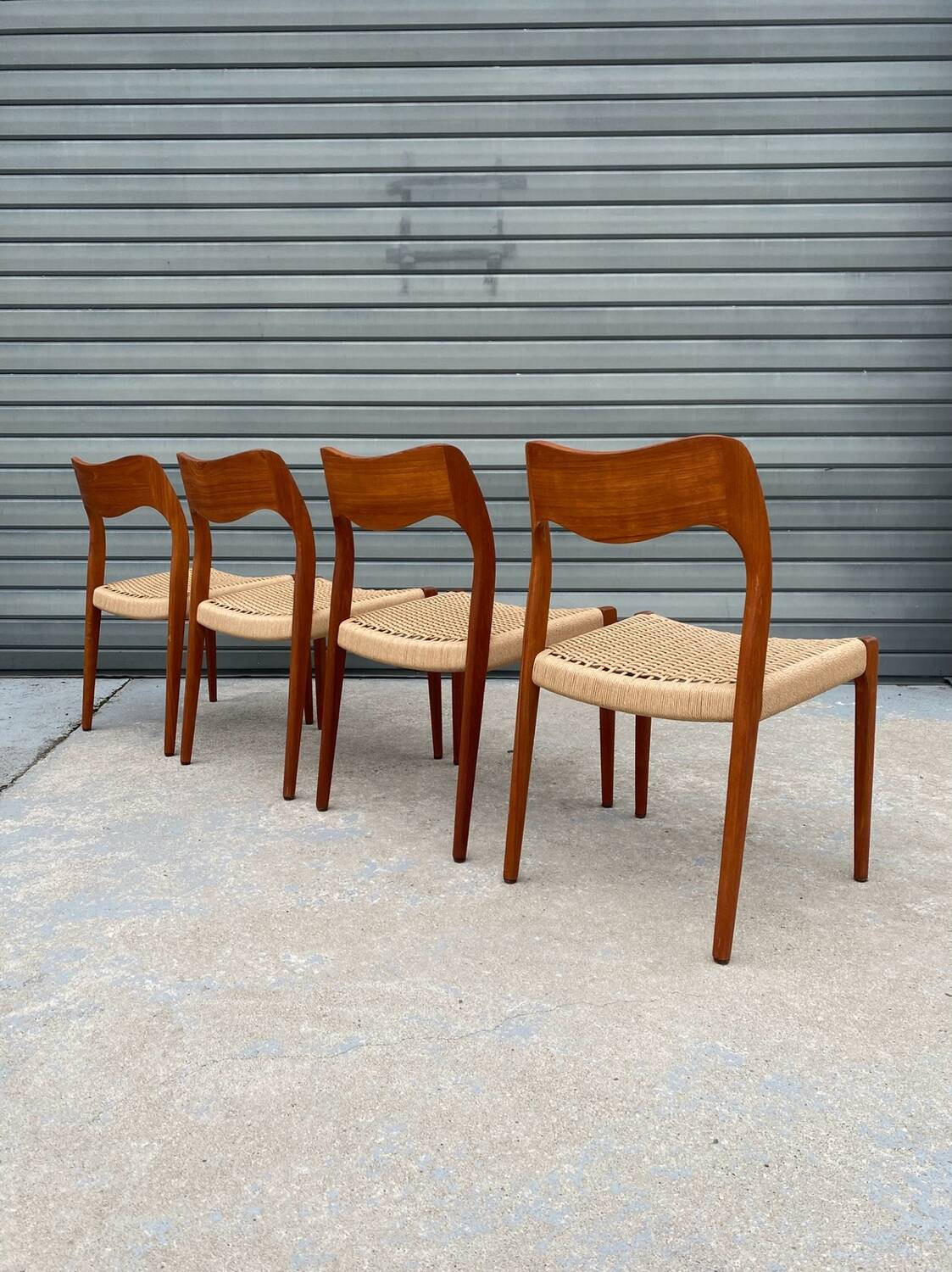 Set of 4 Niels Otto Moller model 71 chairs
