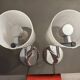 Pair of vintage chrome design lamps – MOOS Switzerland – Italian style