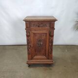 Bedside table carved in oak