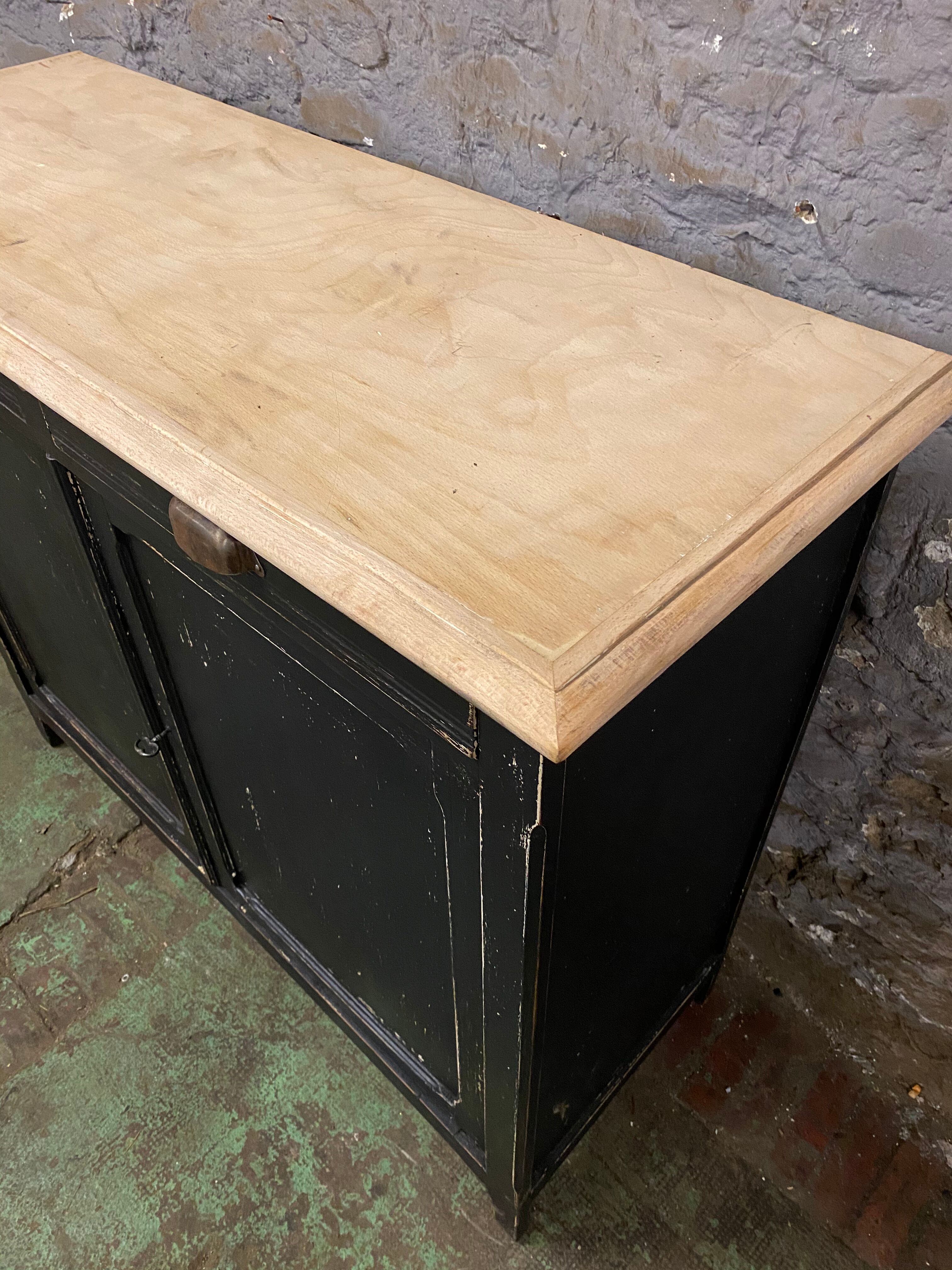 Vintage Parisian black patinated buffet