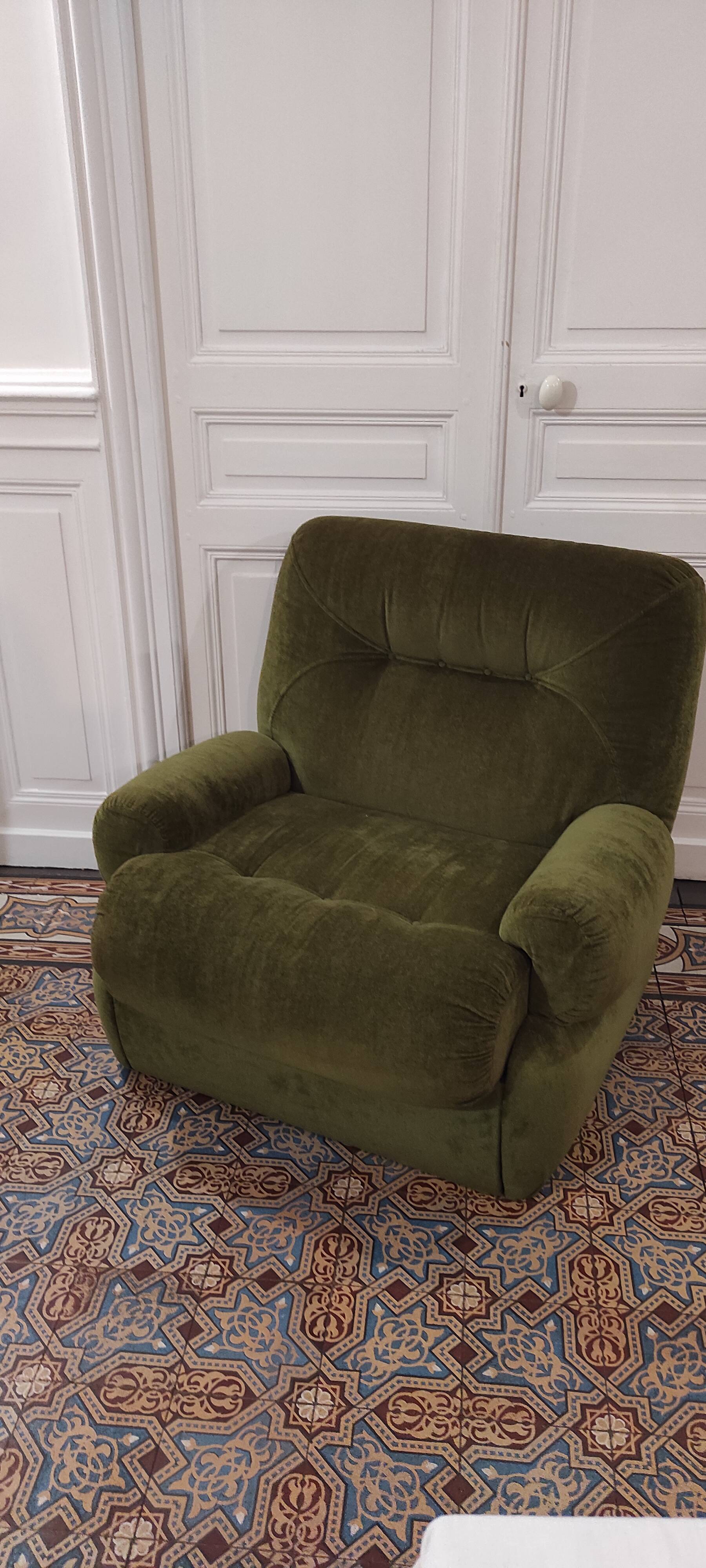 Fauteuil vintage en velours