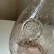 Biot water or wine carafe, pink bubble glass