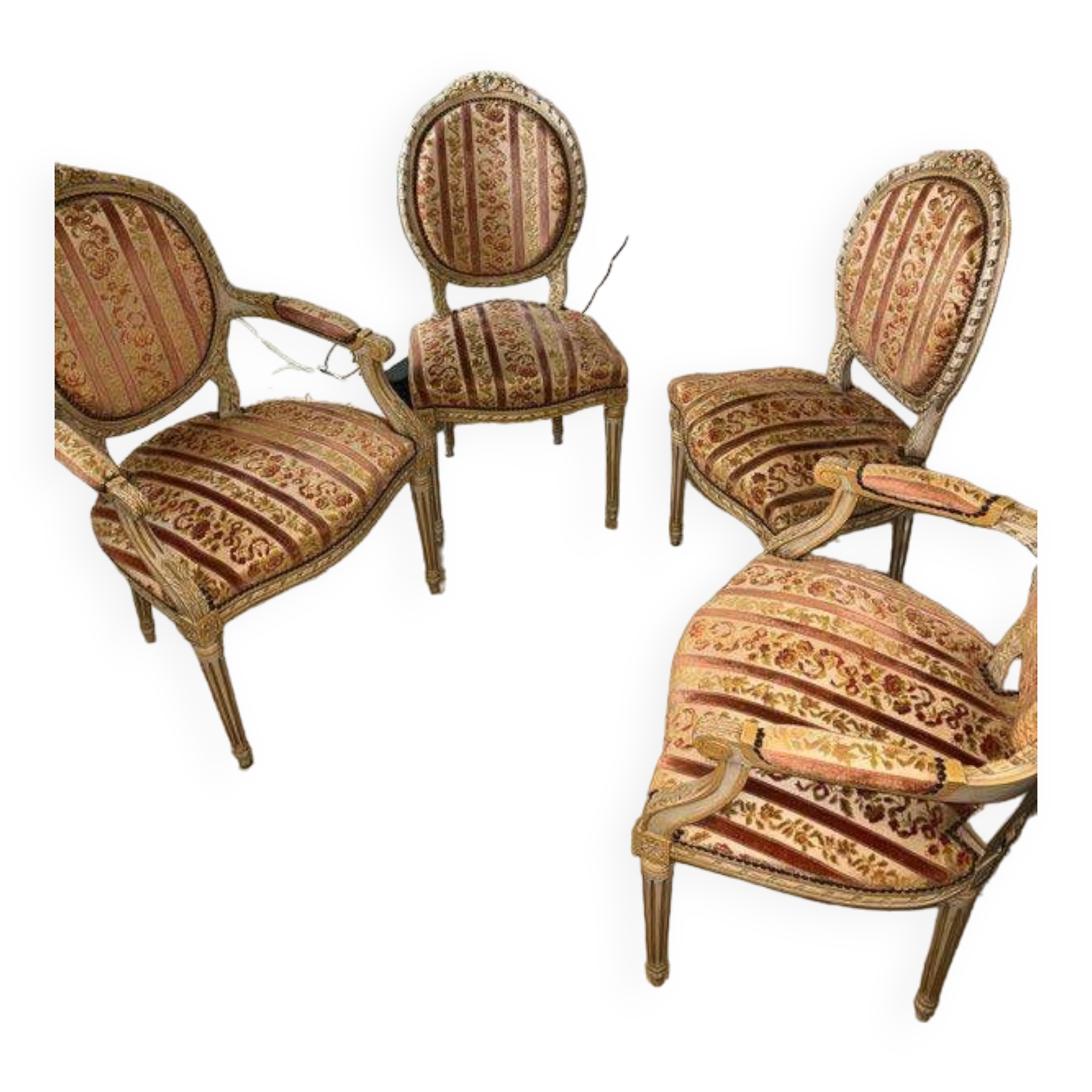 2 Pairs of Louis XVI period armchairs