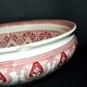 Salad bowl planter in earthenware sarreguemines u&c arabesque red calcutta