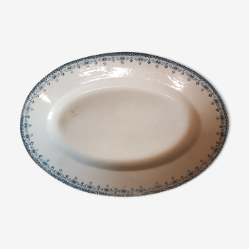 Oval dish in old earthenware