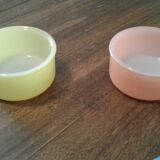 4 Arcopal ramekins. colours. vintage