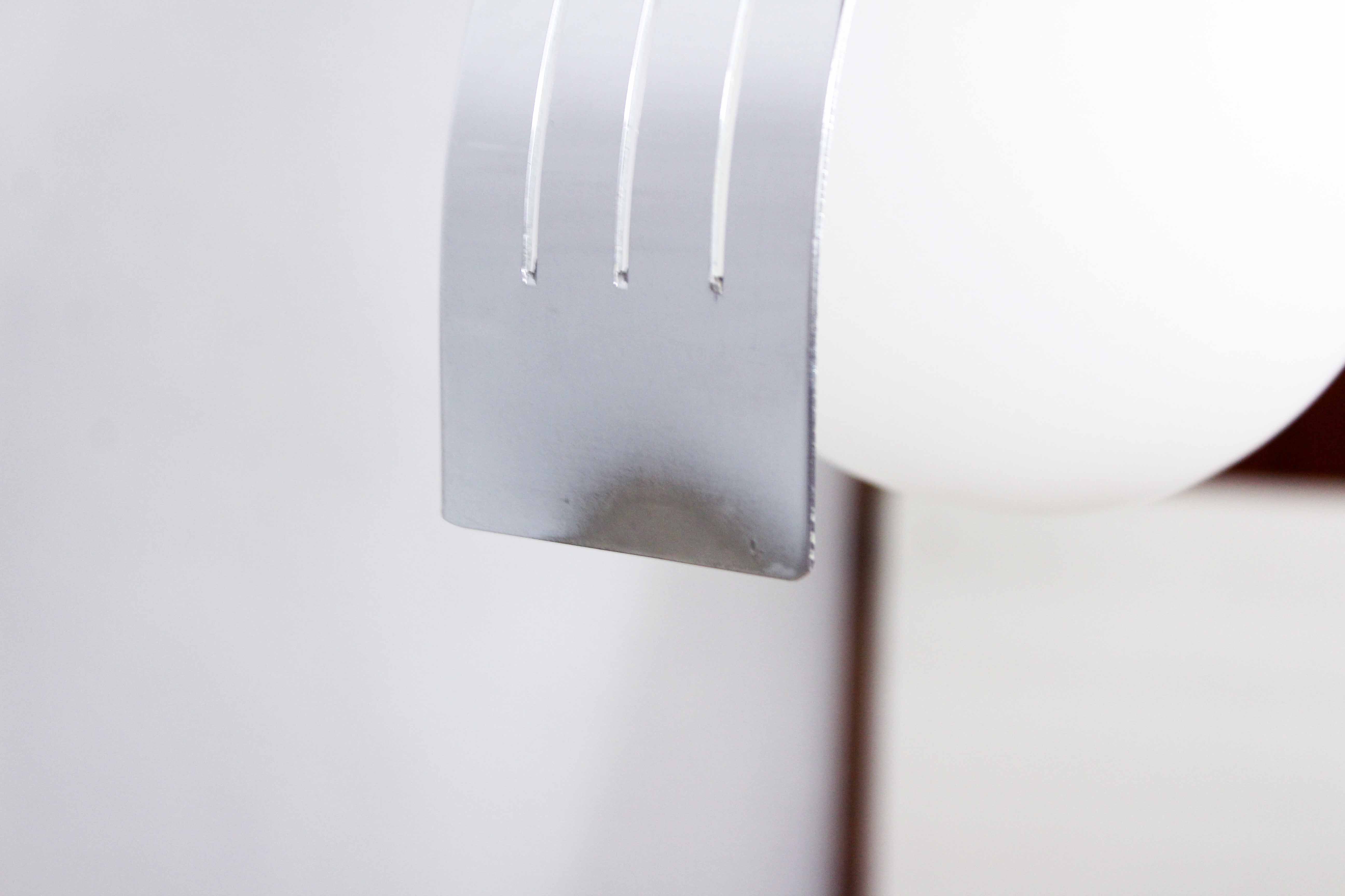 3-opaline sputnik and chrome metal hanging lamp 1970