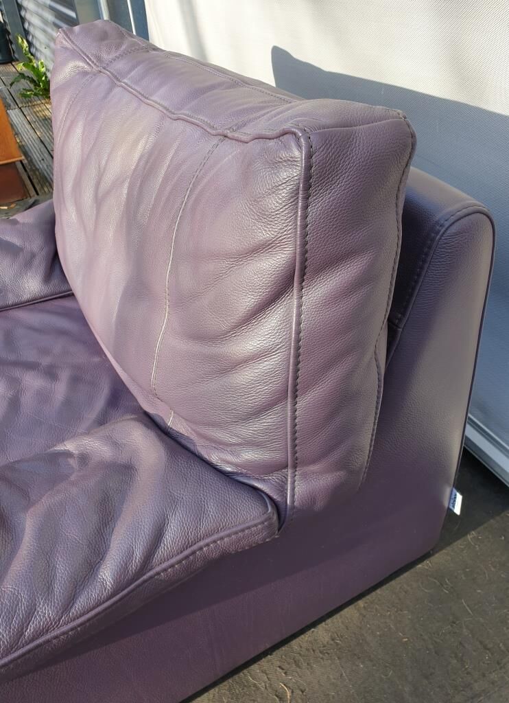 Steiner Ikeda leather purple armchair design Yves Christin 1979