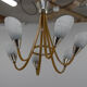 Mid-Century Wood & Glass Chandelier by Dřevo Humpolec, 1960s