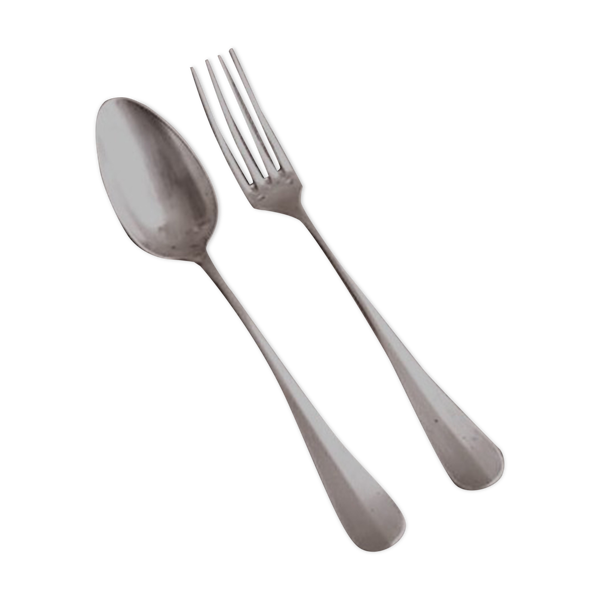 Couvert métal blanc au bon marché poinçon 120 - Bon état sur Selency