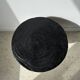 Solid wood (monoxyl) side table, organic shape, black color