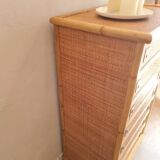 Dal Vera rattan chest of drawers, Italy circa 1970