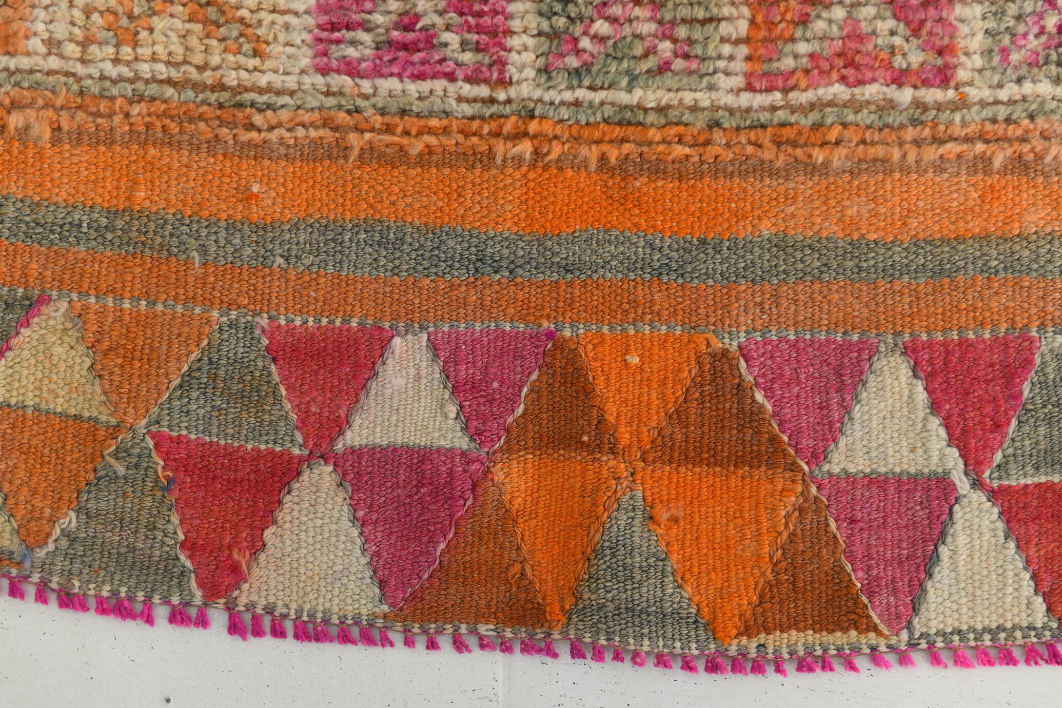 Pink Oriental Vintage Runner Rug, 86x309Cm