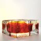 1960s Big Handcrafted Square Ashtray in Uranium Murano Glass by Mandruzzato