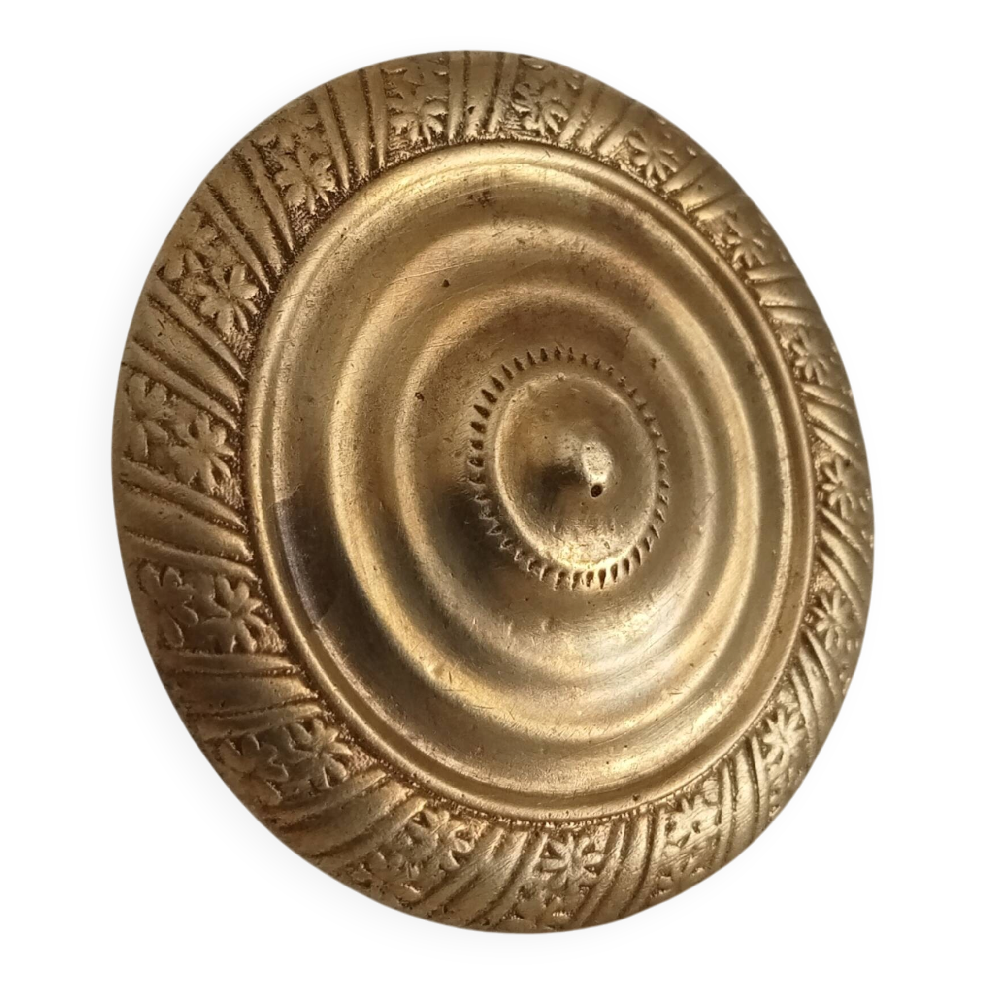 Empire furniture knob in gilded brass, 19th century.