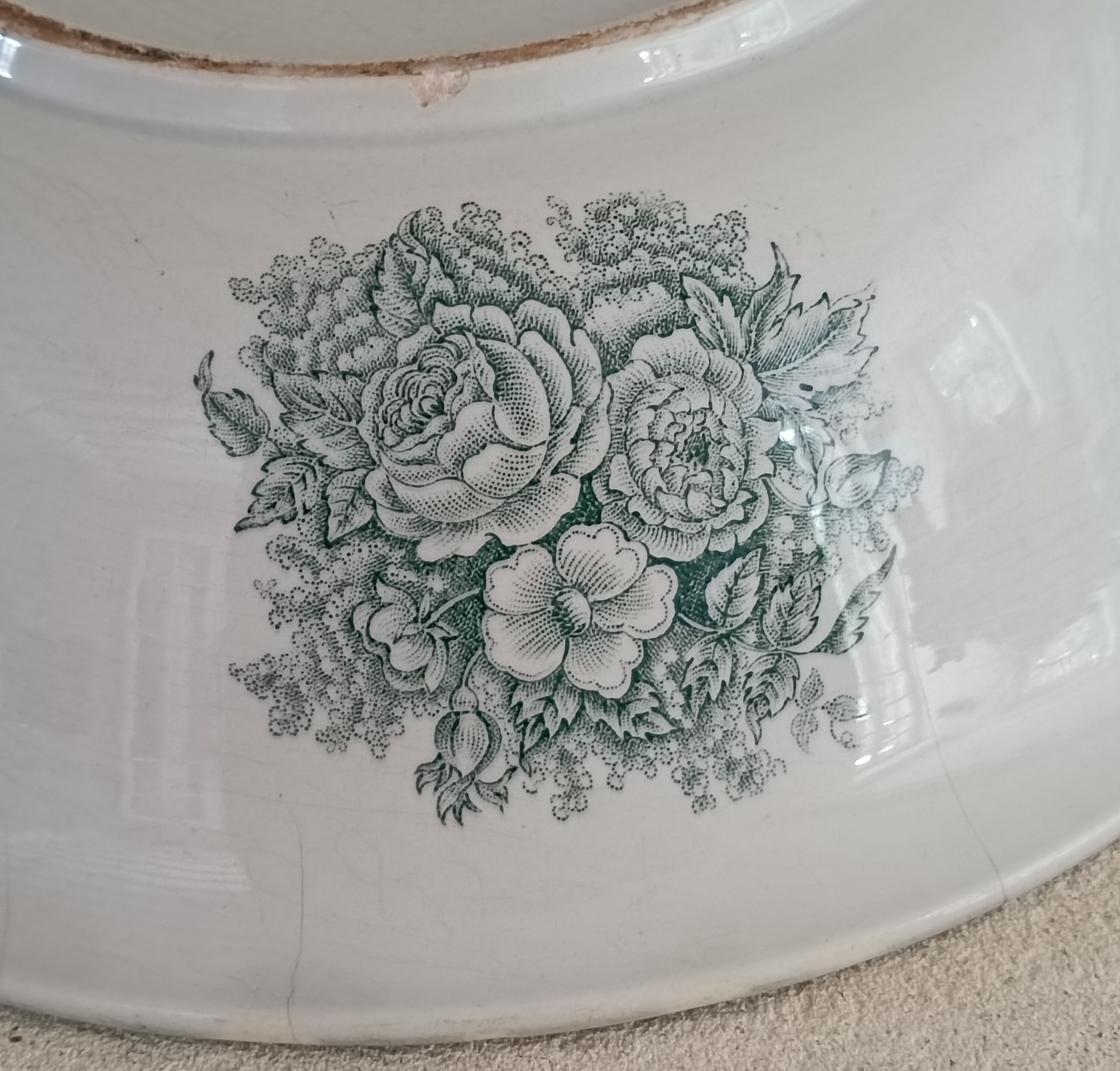 Old bowl in iron earth Saint Amand