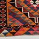 Red & Orange Oriental Kilim Runner Rug, 105x340Cm