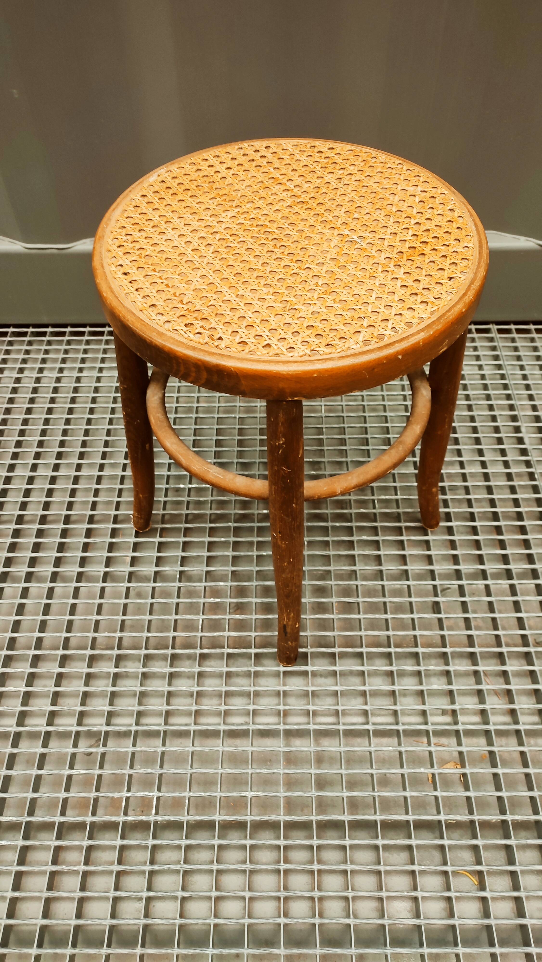 Wooden cane stool