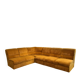 Yellow corduroy corner modular sofa, 1970s, set of 6