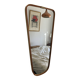 Vintage 1960 asymmetrical mirror in freeform, gold and red - 71 x 3
